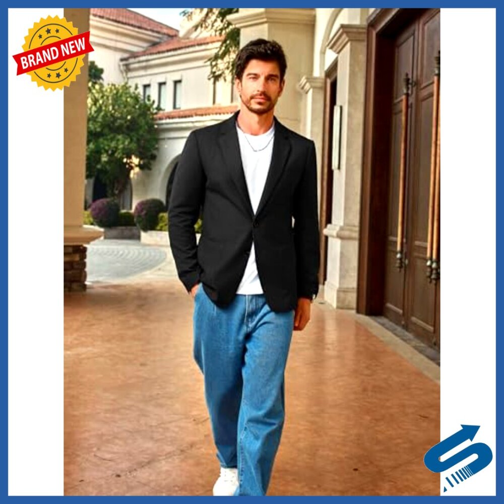 Slim Fit Two Button Blazer Jacket Polyester Rayon… - image 4